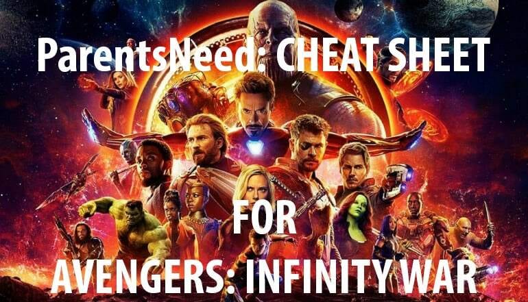 avengers infinity war cheat sheet