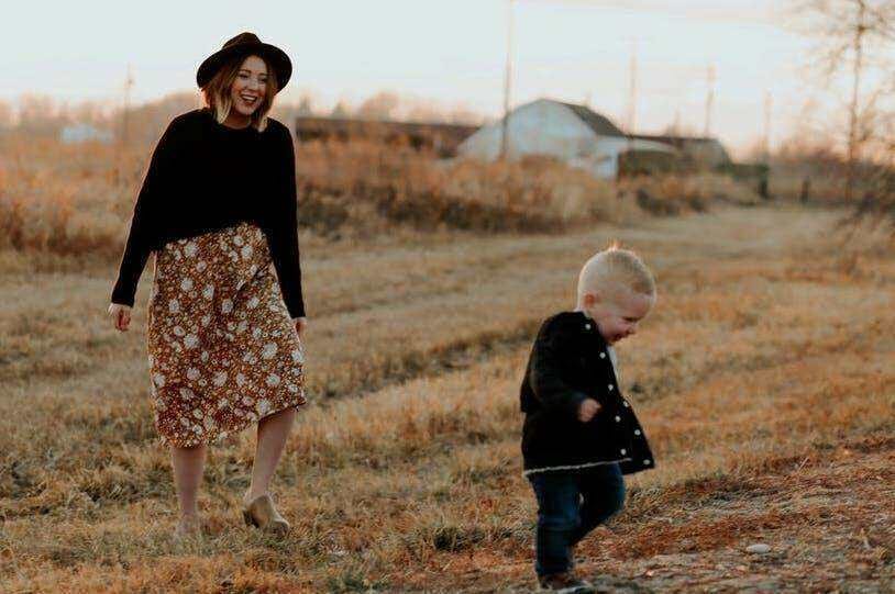 new mom looking at her toddler