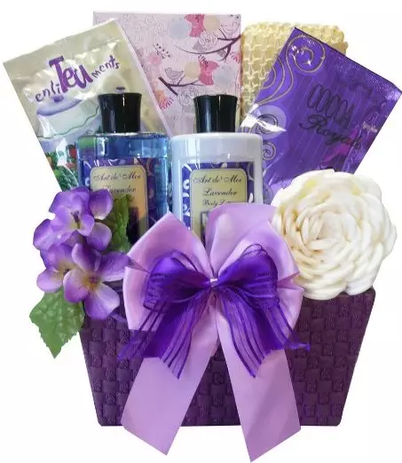 Art of Appreciation Gift Baskets Tranquil Delights Lavender Spa Bath and Body Set