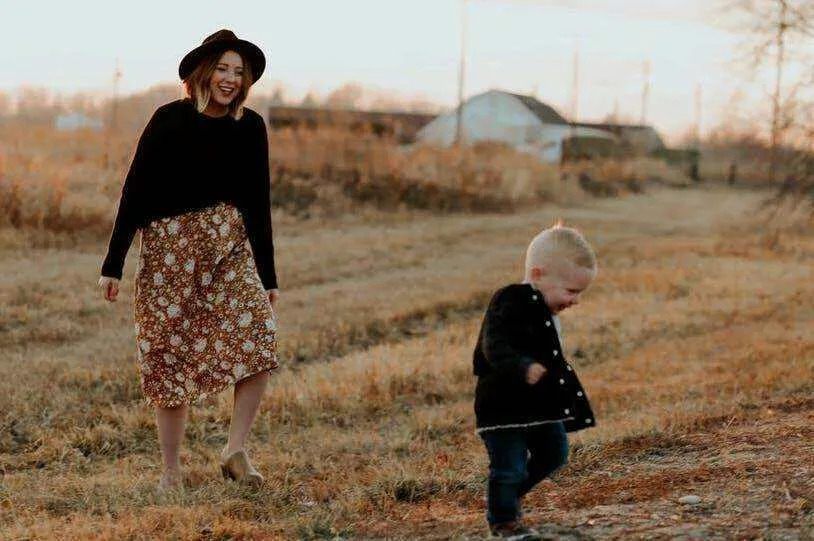new mom looking at her toddler